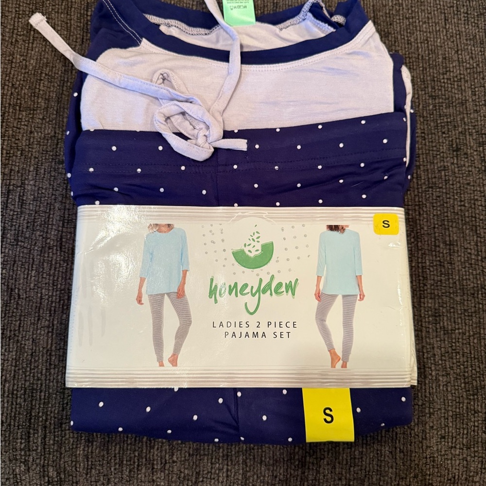 Honeydew USA Blue and White Polka Dot Pajama Set